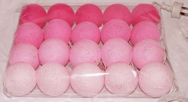 Pink Cotton Ball Style - fairy lights
